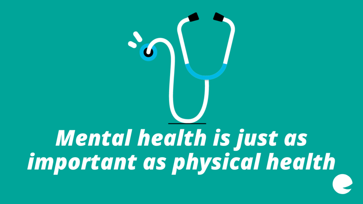 Text: Mental health is just as important as physical health