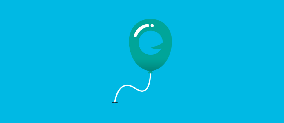 Illustration of a balloon on a blue background