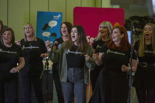 A choir singing