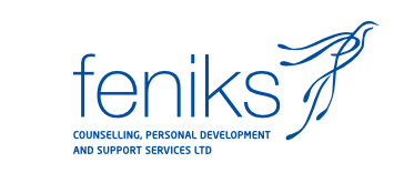 Logo with an abstract bird that reads feniks counselling, personal development and support services limited