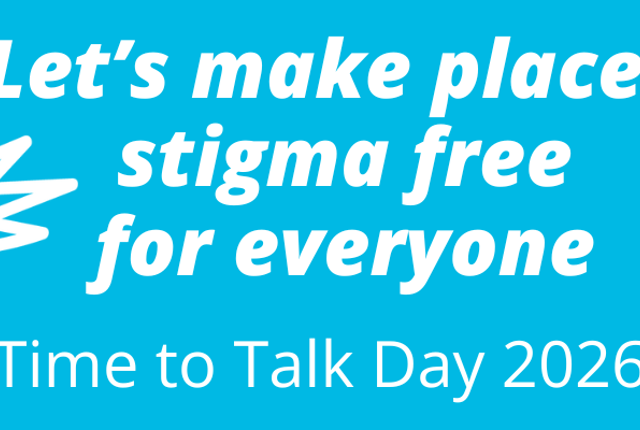Text: "Let's make places stigma free for everyone. Time to talk day 2026".